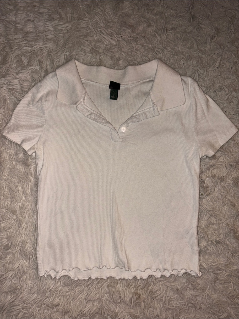 wild fable White Cropped Polo Top